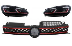 KITT Grila centrala si faruri LED secventiale pentru VW Golf 6 2008-2012 GTI (COFGVWG6GTIFR)
