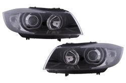KITT EU Faruri Angel Eyes negre pentru BMW Seria 3 E90 Sedan si E91 Touring 2005-2011 (HLBME90DDS)