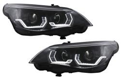 KITT EU Faruri LED Angel Eyes 3D BMW Seria 5 E60 E61 2003-2007, negre (HLBME60LED)