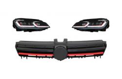 KITT Faruri LED cu semnal dinamic si grila R Design pentru VW Golf 7 VII (COFGVWG7RHLFR)