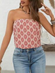 Shein EC44303 Shein Mintás Nyári Felső Tubus Nyitott Vállakkal (13) S