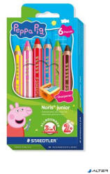 STAEDTLER Színes ceruza készlet, hatszögletű, jumbo, STAEDTLER „Noris® junior 140", Peppa malac, 6 szín (140 C6 L1) - alter