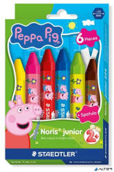 STAEDTLER Zsírkréta, hatszögletű, jumbo, STAEDTLER „Noris® junior 224, Peppa malac, 6 szín (224 C6 L1) - alter