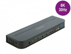 Delock DisplayPort 1.4 KVM switch 8K 30 Hz USB 3.0-vel és audióval (11484) - pepita