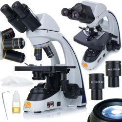  Ceres Pro MBCP Biológiai Mikroszkóp - Professzionális Optika | Binokuláris 30° WF10x/18mm 4x-100x NA1.25 LED 3W | Labor, Oktatás
