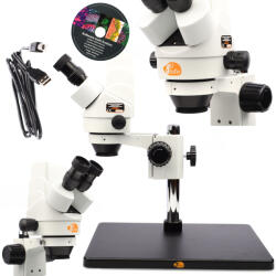  Stereomikroszkóp Rosfix Pluto Pro MSPP-T-BB1-KU - Trinokuláris Fej, Sony 5MP USB Kamera | 7-45x, 100mm | Elektronika, Ékszerészet