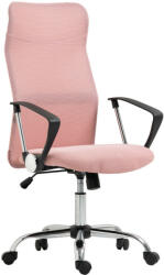 HomCom ergonomikus irodai szék, magasságban állítható forgószék hintafunkcióval, hálós kárpitozás, rózsaszín