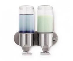 simplehuman BT1028 fali szappanadagoló dupla, rozsdamentes, 2x444 ml
