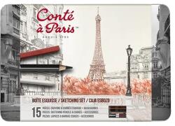 Conté à Paris vázlatceruza és pittkréta készlet - Sketching set, 15 db, fémdobozos