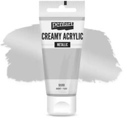 Pentart krémes akrilfesték, metál, 60 ml - ezüst