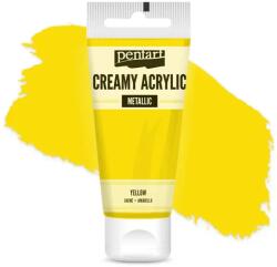 Pentart krémes akrilfesték, selyemfényű, 60 ml - sárga