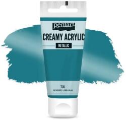 Pentart krémes akrilfesték, metál, 60 ml - zöldeskék