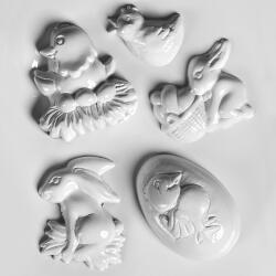 ArtExport Hobbyművész műanyag öntőforma - húsvét I. nyuszik, kotló tyúk, csibe, 5 db