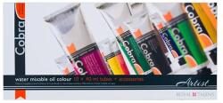 Talens Cobra vizes olaj festőkészlet, 10x40 ml + 1x75 ml + kiegészítők
