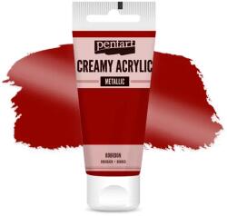 Pentart krémes akrilfesték, metál, 60 ml - bordó