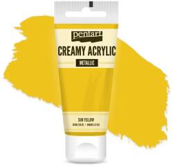 Pentart krémes akrilfesték, selyemfényű, 60 ml - napsárga