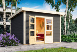 Karibu Northeim 3. Kerti ház, terra szürke színű fából 309 cm x 309 cm