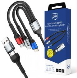 3mk Protection Cablu Incarcare USB-A / USB-C - Lightning / microUSB / USB-C 3MK Hyper N, 18W, 1.2m, Negru - evomag