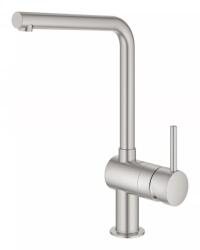 GROHE Baterie bucatarie Grohe Vento 30425DC0, inalta, tip L, monocomanda, Otel satinat (30425DC0)