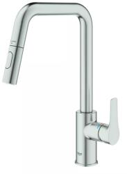 GROHE Baterie bucatarie Grohe Eurosmart 30619DC0, inalta, tip U, dus, 2 functii, monocomanda, Otel satinat (30619DC0)