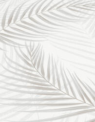  Erismann Fashion for Walls 3, 10221-31 Marbella Botanikus nagyvonalú pálmalevelek fémes kiemeléssel fehér szürke szürkésbézs tapéta (10221-31)
