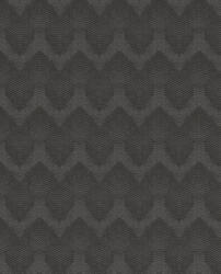  Eijffinger Topaz 394523 WAVE Grafikus Chevron /cikk-cakk/ minta fekete grafitszürke fémes hatás tapéta (394523)