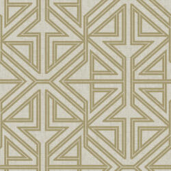  Merész vonalú geometriai minta finom textil háttéren bézs/sárgásbézs és aranysárga tónus tapéta (FD26229)