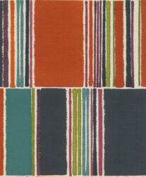 Rasch Florentine III 484458 Natur Akvarell patchwork textil háttéren krémfehér vörös narancs bordó fűzöld türkizkék fekete kék tapéta (484458)