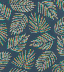  Rasch Zoya 461619 Natur Stilizált levélzetű ágak textil háttéren farmerkék fehér mézsárga korallvörös smaragdzöld tapéta (461619)