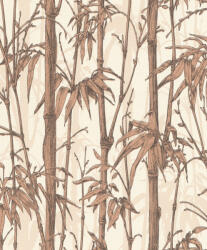  Rasch Florentine III 484878 Natur Trópusi bambuszliget textil háttéren fehér barnásfekete világosbézs rézszín fényes mintarészletek tapéta (484878)