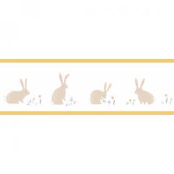  Casadeco Happy Dreams 82892339 FRISE BUNNY JAUNE nyuszik krémfehér sárga szines bordűr (82892339)