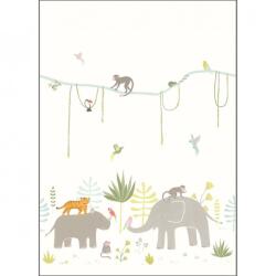  Casadeco Happy Dreams 82994343 PANORAMIQUE JUNGLE MULTICOLORE krémfehér szines falpanel (82994343)