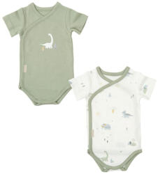 Bimbidreams Комплект бодита с къс ръкав Bimbidreams - Trex, 2 броя, 0-1 м, White/Green (8499000799304) - ozone