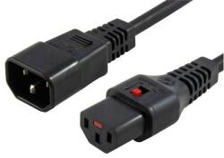 IEC Lock Cablul de alimentare IEC C14/IEC C13 drept M/F 1m negru cu blocare IEC LOCK (IEC-PC1024)