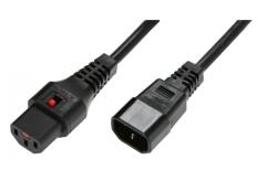 IEC Lock Cablul de alimentare IEC C14/IEC C13 drept M/F 5m negru cu blocare IEC LOCK (IEC-PC1071)