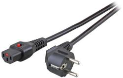 IEC Lock Cablu de alimentare Schuko/IEC C13 unghiular M/F 1, 5m negru cu blocare IEC LOCK (IEC-EL246S)