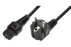 IEC Lock Cablu de alimentare Schuko/IEC C13 unghiular M/F 5m negru cu blocare IEC LOCK (IEC-EL269S)
