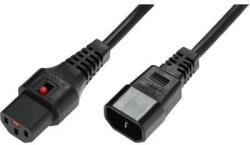 IEC Lock Cablul de alimentare IEC C14/IEC C13 drept M/F 3m negru cu blocare IEC LOCK (IEC-PC1022)