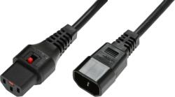 IEC Lock Cablul de alimentare IEC C14/IEC C13 drept M/F 2m negru cu blocare IEC LOCK (IEC-PC1021)
