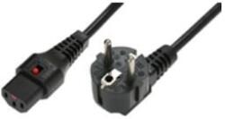 IEC Lock Cablu de alimentare Schuko/IEC C13 unghiular M/F 2m negru cu blocare IEC LOCK (IEC-EL182S)