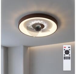 Brilagi - Ventilator de tavan cu LED dimabil, 34W/230V, Ø 46 cm, maro + telecomandă (BG4013)