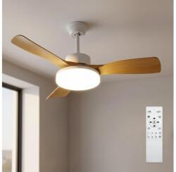 Brilagi - Ventilator de tavan cu LED și funcție dimmer, 34W, 230V, 106 cm, alb/maro + telecomandă (BG4000)
