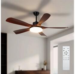 Brilagi - Ventilator de tavan LED dimabil/34W/230V 132 cm negru/maro + telecomandă (BG4003)