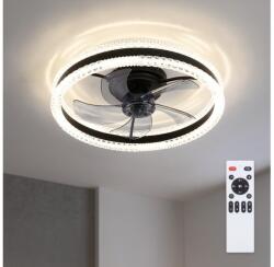 Brilagi - Ventilator de tavan LED dimmabil, 62W, 230V, Ø 50 cm, negru, cu telecomandă (BG4026)