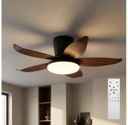 Brilagi - Ventilator de tavan LED dimabil 32W/230V, 95 cm, negru/maro, cu telecomandă (BG3999)