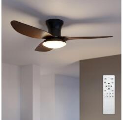 Brilagi - Ventilator de tavan cu LED dimabil, 38W/230V, 100 cm, negru/maro + telecomandă (BG4021)