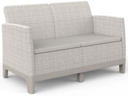 Keter Scandi Forma 2 Seaters Sofa, Pebble Grey/Soft beige