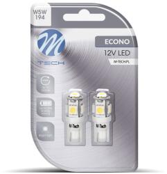 m-tech W5W W2.1x9.5d 5LED fehér, 2db, LB054W (LB054W)