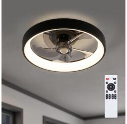 Brilagi - Ventilator de tavan LED dimabil, 34 W, 230 V, Ø 50 cm, negru, cu telecomandă (BG4011)