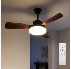 Brilagi - Ventilator de tavan cu LED dimabil, 34W, 230V, 106 cm, negru/maro +telecomandă (BG4001)